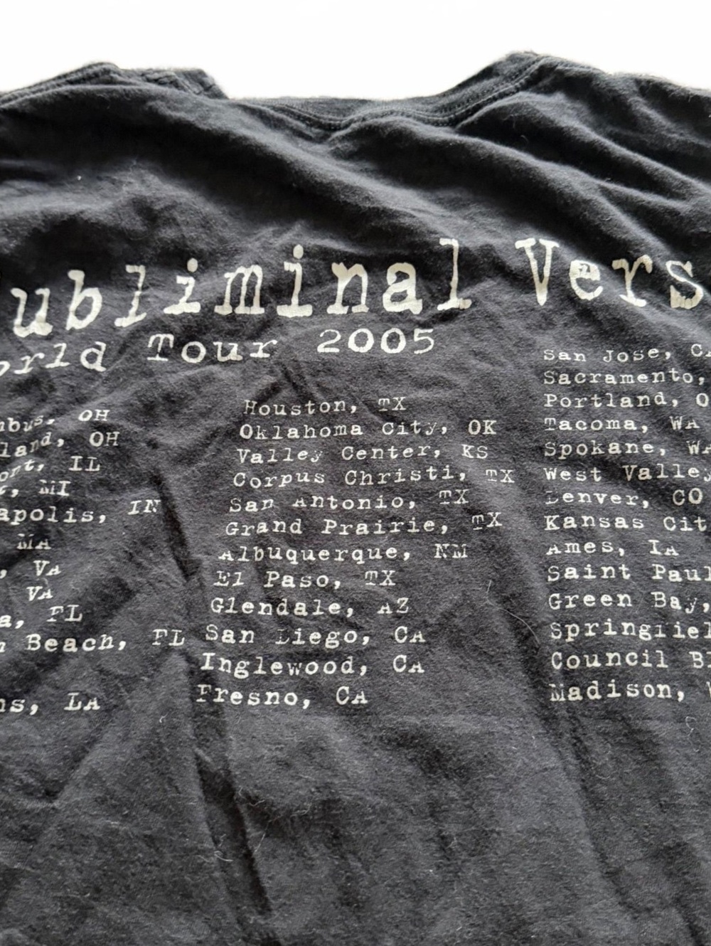 Slipknot Subliminal Verses World Tour 2005 Black Band T-Shirt View 2